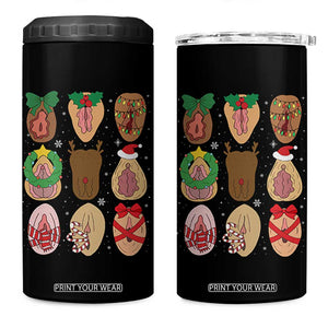 Funny Naughty Christmas Dirty Xmas Adult Humor 4 in 1 Can Cooler Tumbler TS11 One Size: 16 oz Black Print Your Wear