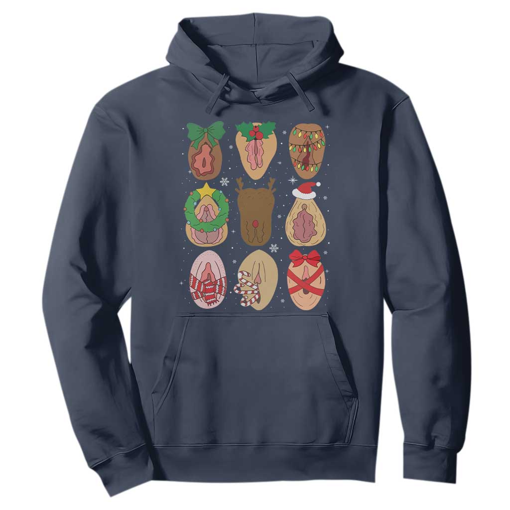 Funny Naughty Christmas Dirty Xmas Adult Humor Hoodie TS11 Navy Print Your Wear