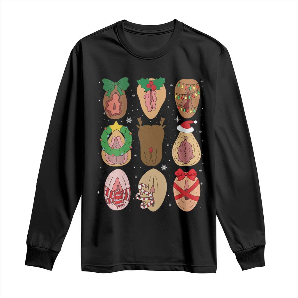 Funny Naughty Christmas Dirty Xmas Adult Humor Long Sleeve Shirt TS11 Black Print Your Wear