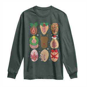 Funny Naughty Christmas Dirty Xmas Adult Humor Long Sleeve Shirt TS11 Dark Forest Green Print Your Wear