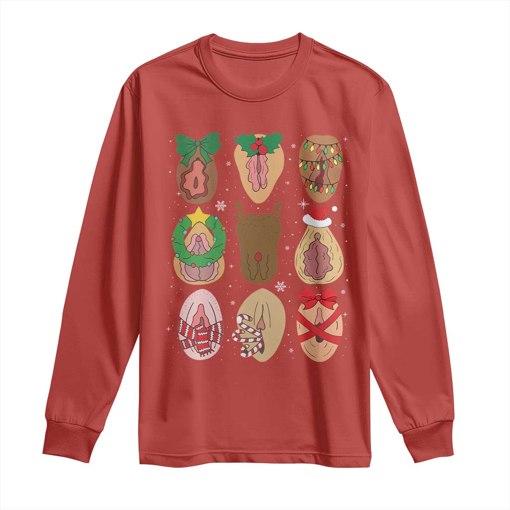Funny Naughty Christmas Dirty Xmas Adult Humor Long Sleeve Shirt TS11 Red Print Your Wear