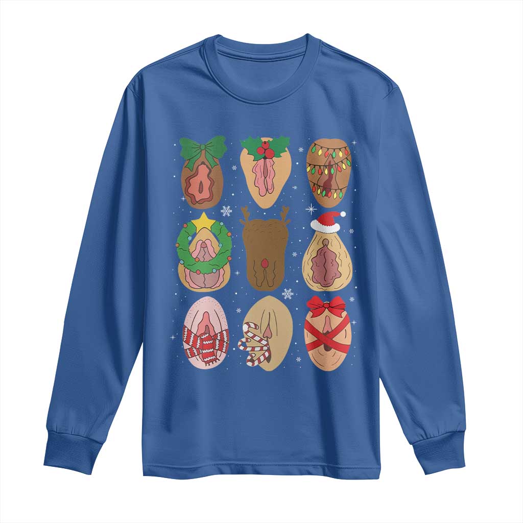 Funny Naughty Christmas Dirty Xmas Adult Humor Long Sleeve Shirt TS11 Royal Blue Print Your Wear