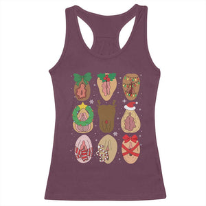 Funny Naughty Christmas Dirty Xmas Adult Humor Racerback Tank Top TS11 Maroon Print Your Wear