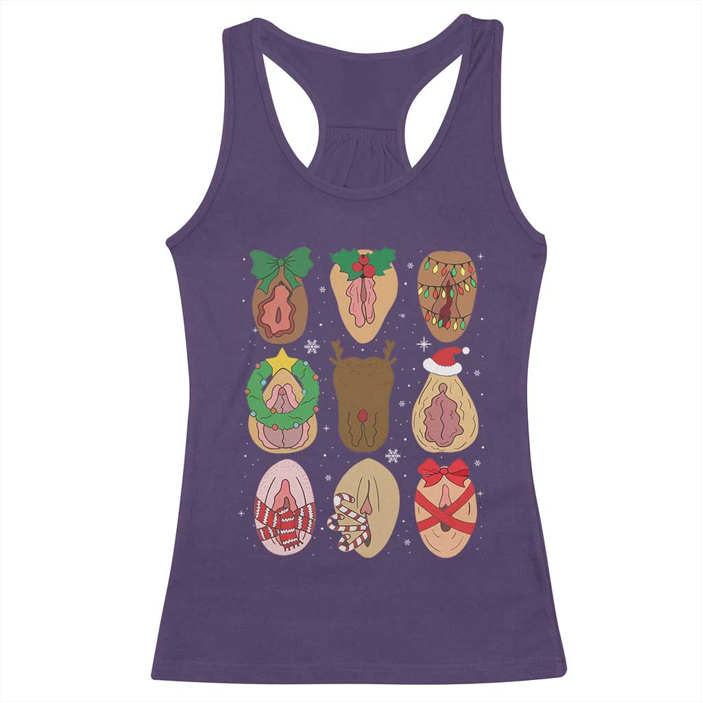 Funny Naughty Christmas Dirty Xmas Adult Humor Racerback Tank Top TS11 Purple Print Your Wear