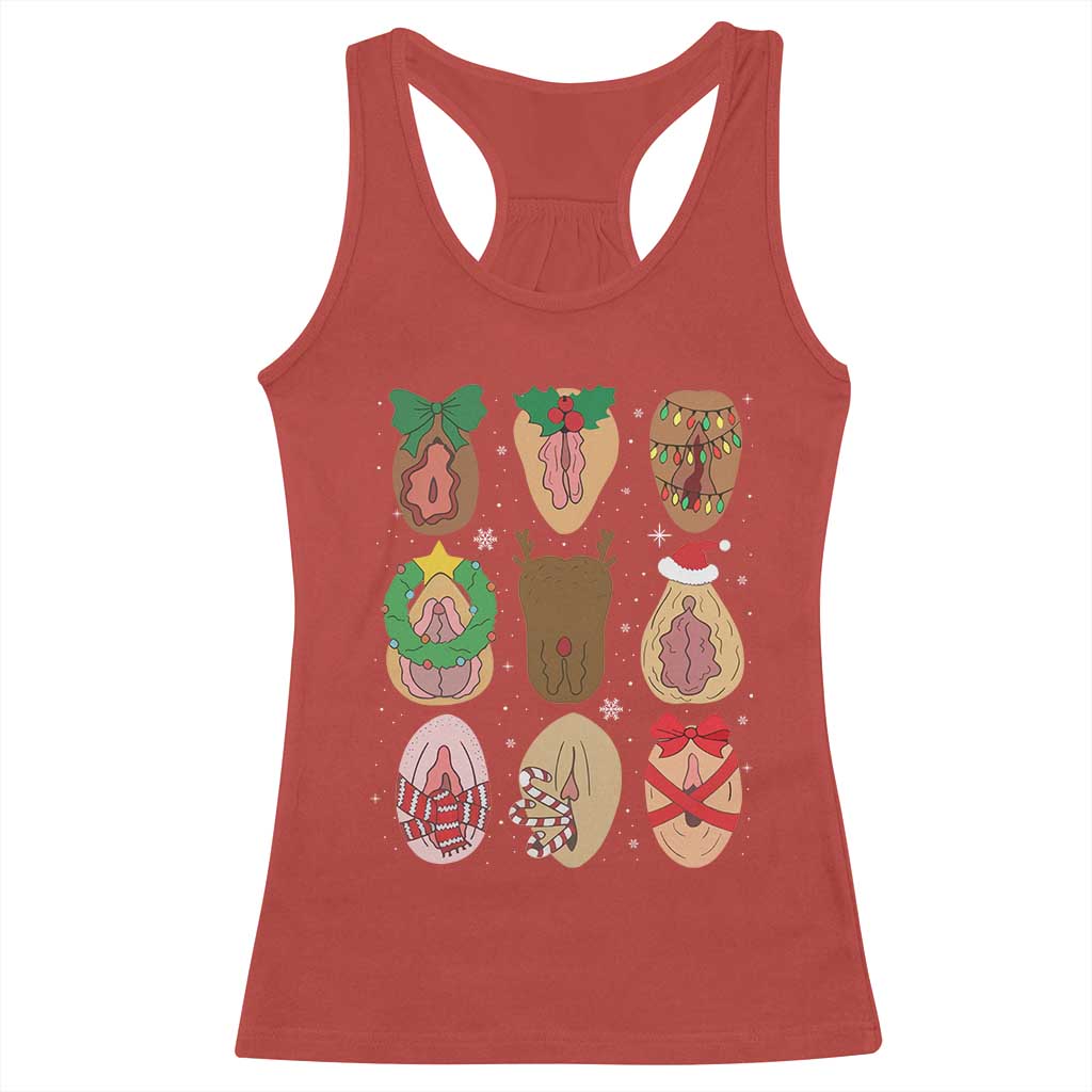 Funny Naughty Christmas Dirty Xmas Adult Humor Racerback Tank Top TS11 Red Print Your Wear