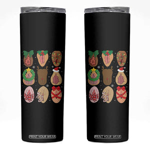 Funny Naughty Christmas Dirty Xmas Adult Humor Skinny Tumbler TS11 Black Print Your Wear