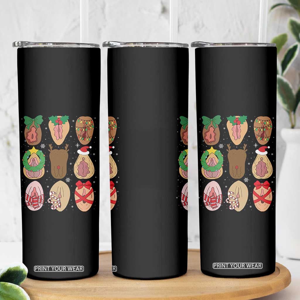 Funny Naughty Christmas Dirty Xmas Adult Humor Skinny Tumbler TS11 Print Your Wear