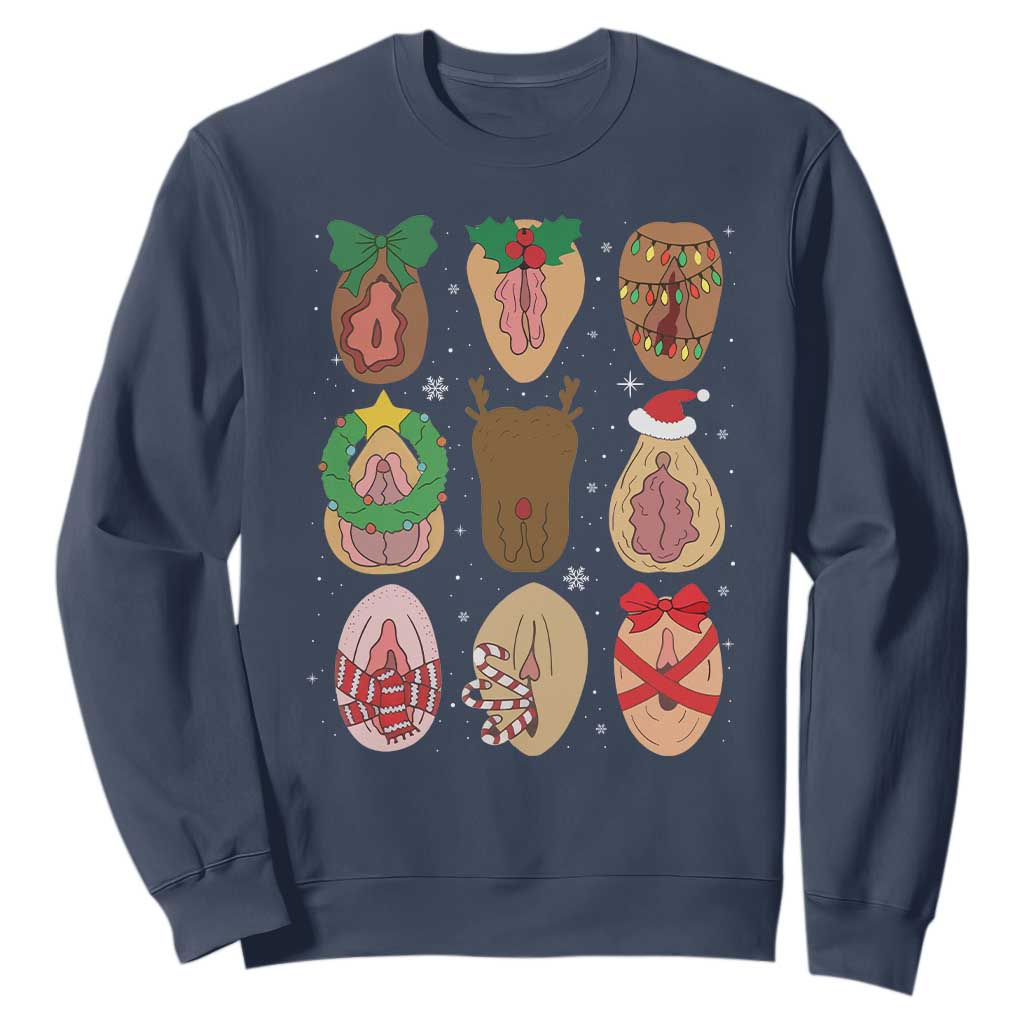 Funny Naughty Christmas Dirty Xmas Adult Humor Sweatshirt TS11 Navy Print Your Wear