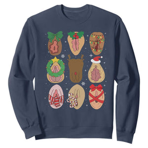 Funny Naughty Christmas Dirty Xmas Adult Humor Sweatshirt TS11 Navy Print Your Wear