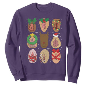 Funny Naughty Christmas Dirty Xmas Adult Humor Sweatshirt TS11 Purple Print Your Wear
