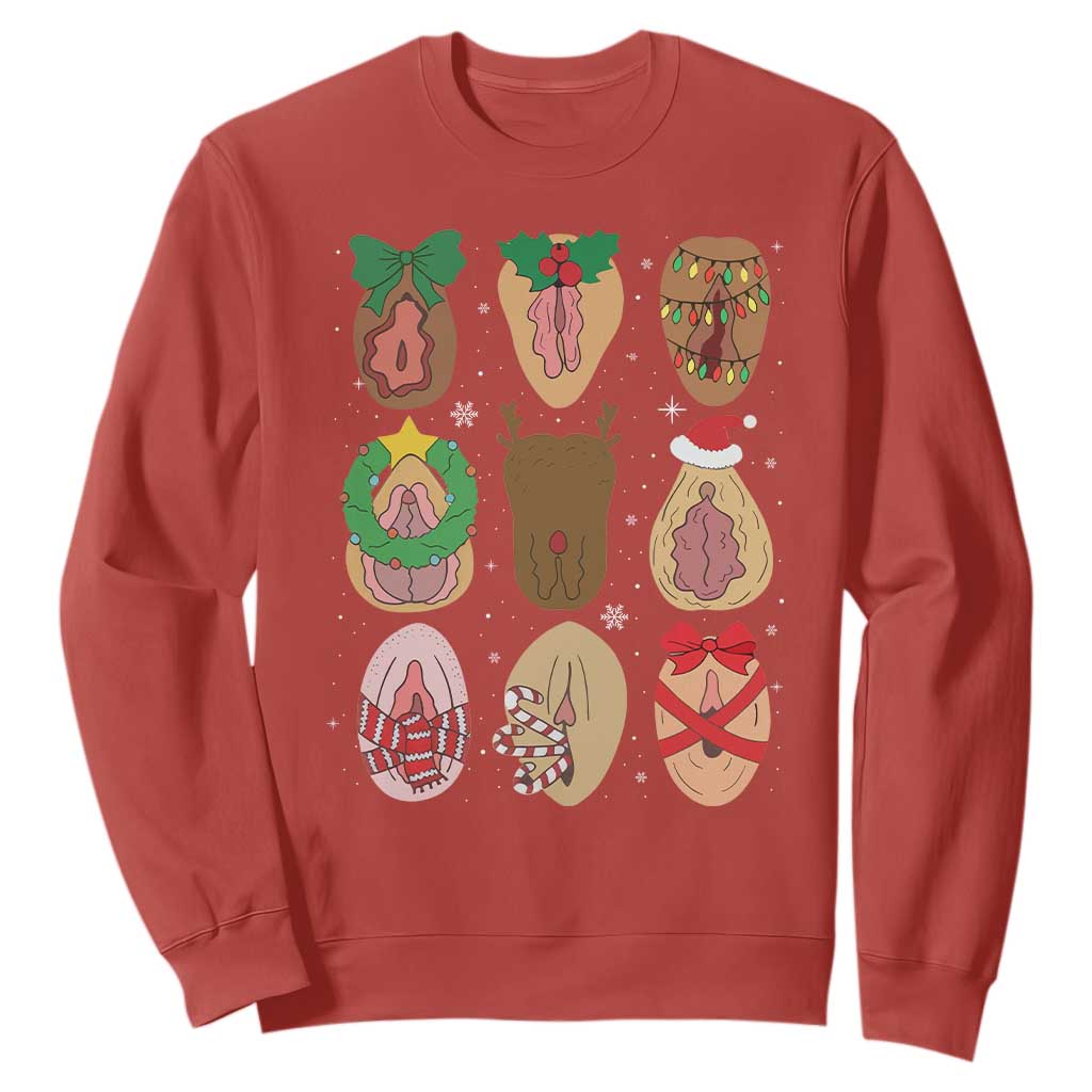 Funny Naughty Christmas Dirty Xmas Adult Humor Sweatshirt TS11 Red Print Your Wear