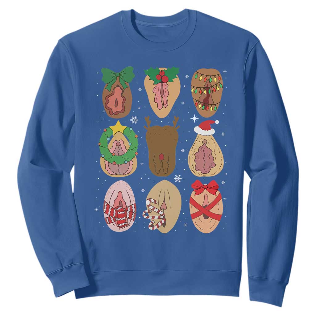 Funny Naughty Christmas Dirty Xmas Adult Humor Sweatshirt TS11 Royal Blue Print Your Wear