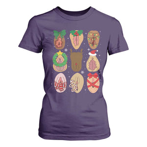 Funny Naughty Christmas Dirty Xmas Adult Humor T Shirt For Women TS11 Purple Print Your Wear