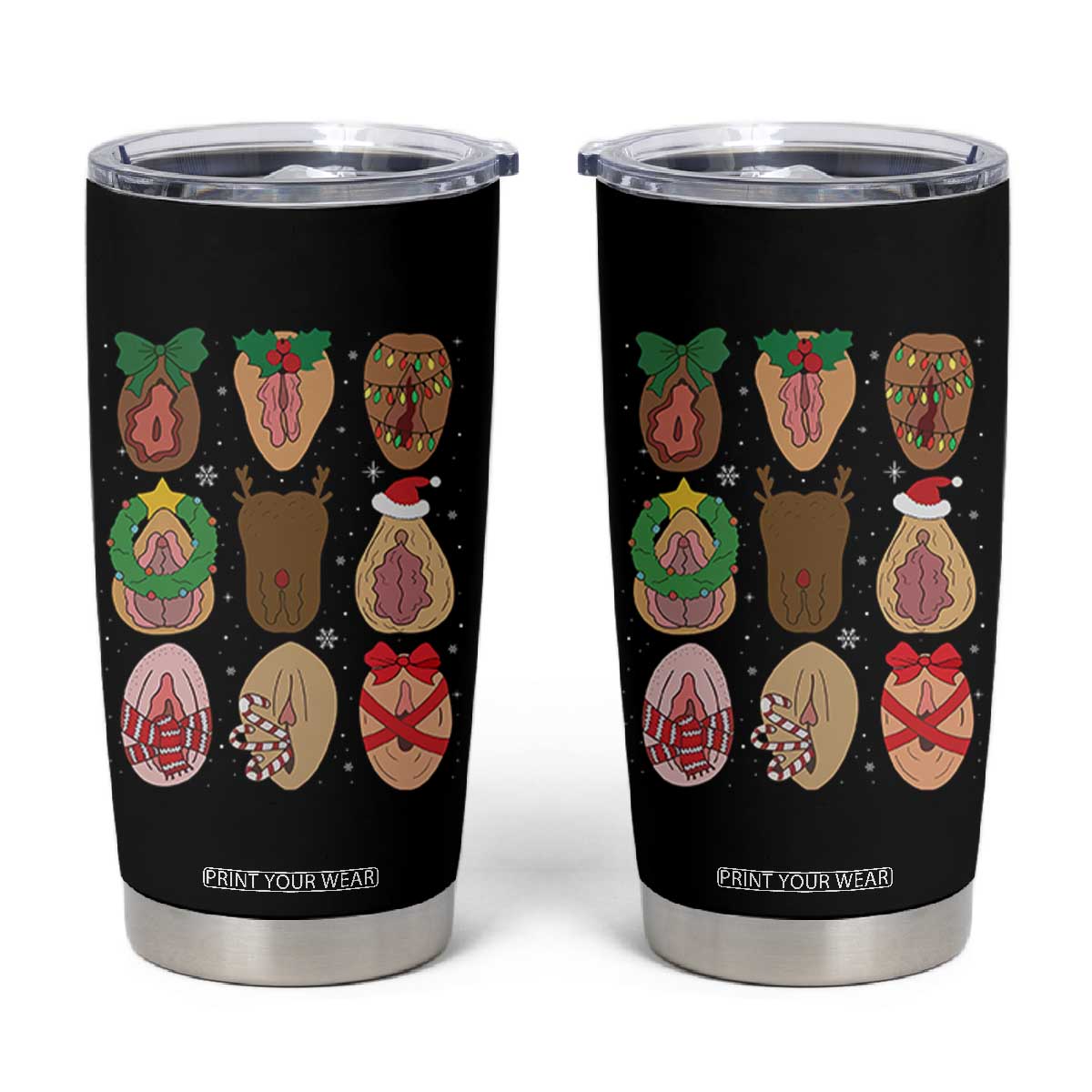 Funny Naughty Christmas Dirty Xmas Adult Humor Tumbler Cup TS11 Black Print Your Wear