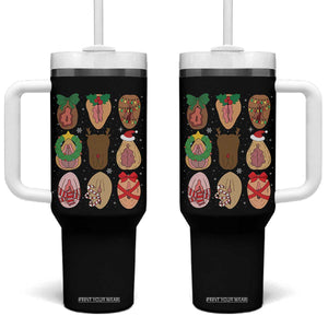 Funny Naughty Christmas Dirty Xmas Adult Humor Tumbler With Handle TS11 One Size: 40 oz Black Print Your Wear