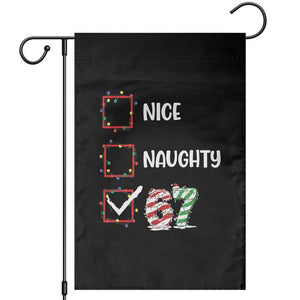Funny Nice Naughty 67 Garden Flag Christmas Six Seven Meme Brainrot TS11 Black Print Your Wear