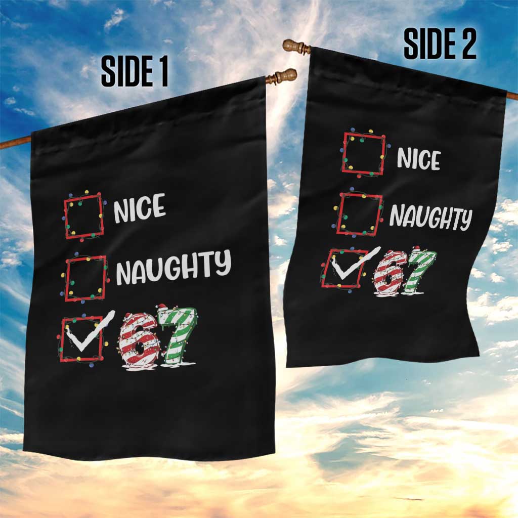 Funny Nice Naughty 67 Garden Flag Christmas Six Seven Meme Brainrot TS11 Print Your Wear