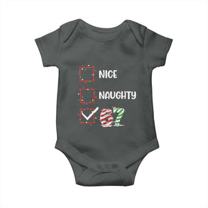 Funny Nice Naughty 67 Baby Onesie Christmas Six Seven Meme Brainrot TS11 Dark Heather Print Your Wear