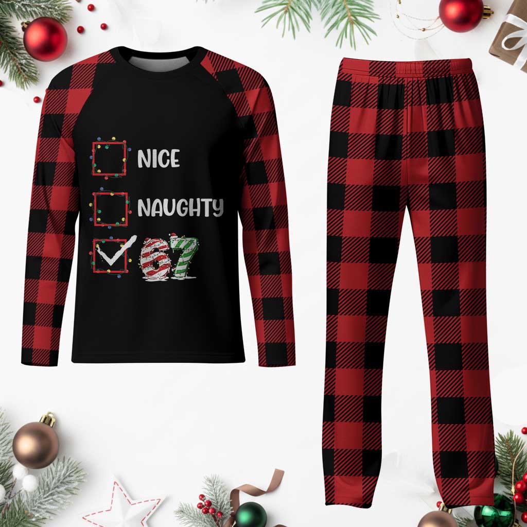 Funny Nice Naughty 67 Plaid Pajama Set Christmas Six Seven Meme Brainrot TS11 Buffalo Plaid Print Your Wear