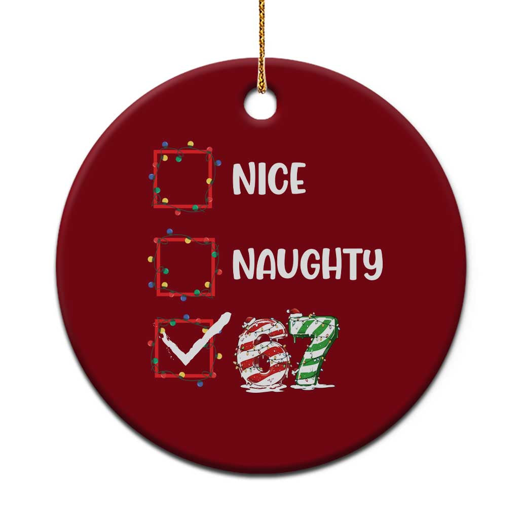 Funny Nice Naughty 67 Ceramic Ornament Christmas Six Seven Meme Brainrot TS11 1pc Red Print Your Wear