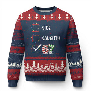 Funny Nice Naughty 67 Ugly Christmas Sweater Xmas Six Seven Meme Brainrot TS11 Navy Red Print Your Wear