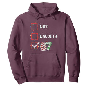 Funny Nice Naughty 67 Hoodie Christmas Six Seven Meme Brainrot TS11 Maroon Print Your Wear