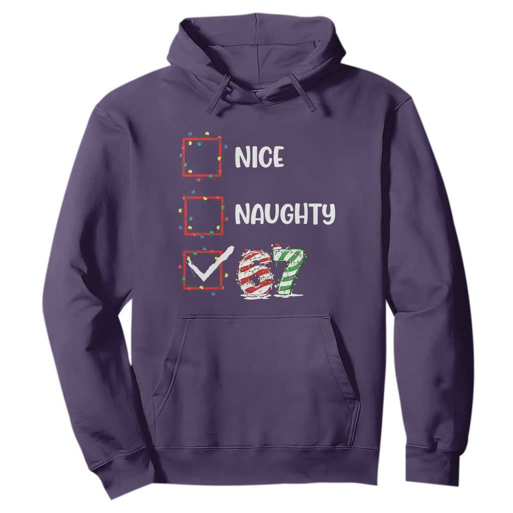 Funny Nice Naughty 67 Hoodie Christmas Six Seven Meme Brainrot TS11 Purple Print Your Wear