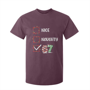 Funny Nice Naughty 67 T Shirt For Kid Christmas Six Seven Meme Brainrot TS11 Maroon Print Your Wear
