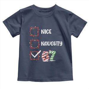 Funny Nice Naughty 67 Toddler T Shirt Christmas Six Seven Meme Brainrot TS11 Navy Print Your Wear