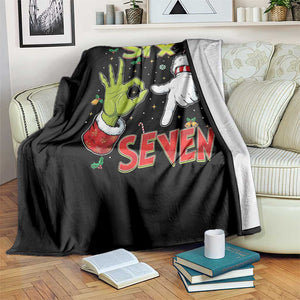 Funny Six Seven Christmas Throw Blanket 67 Meme Xmas Santa Elf Hand Gen Alpha TS11 Print Your Wear