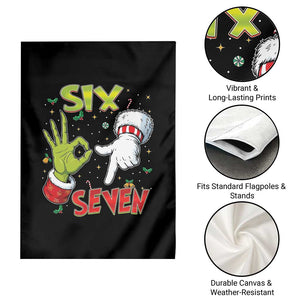 Funny Six Seven Christmas Garden Flag 67 Meme Xmas Santa Elf Hand Gen Alpha TS11 Print Your Wear