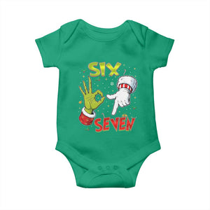Funny Six Seven Christmas Baby Onesie 67 Meme Xmas Santa Elf Hand Gen Alpha TS11 Irish Green Print Your Wear