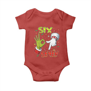 Funny Six Seven Christmas Baby Onesie 67 Meme Xmas Santa Elf Hand Gen Alpha TS11 Red Print Your Wear