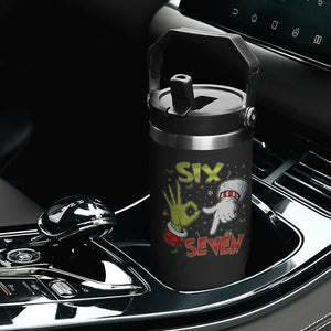 Funny Six Seven Christmas Flip Straw Tumbler 67 Meme Xmas Santa Elf Hand Gen Alpha TS11 Print Your Wear