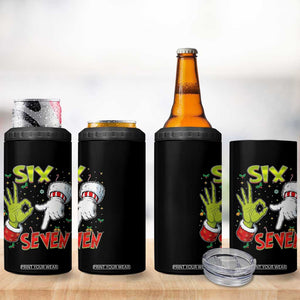 Funny Six Seven Christmas 4 in 1 Can Cooler Tumbler 67 Meme Xmas Santa Elf Hand Gen Alpha TS11 Print Your Wear