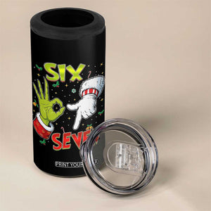 Funny Six Seven Christmas 4 in 1 Can Cooler Tumbler 67 Meme Xmas Santa Elf Hand Gen Alpha TS11 Print Your Wear