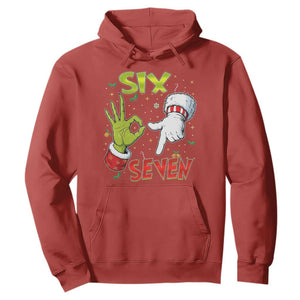 Funny Six Seven Christmas Hoodie 67 Meme Xmas Santa Elf Hand Gen Alpha TS11 Red Print Your Wear