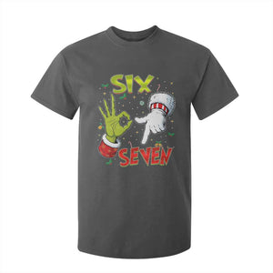 Funny Six Seven Christmas T Shirt For Kid 67 Meme Xmas Santa Elf Hand Gen Alpha TS11 Dark Heather Print Your Wear