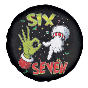 Funny Six Seven Christmas Spare Tire Cover 67 Meme Xmas Santa Elf Hand Gen Alpha TS11 Print Your Wear