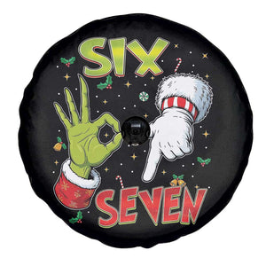 Funny Six Seven Christmas Spare Tire Cover 67 Meme Xmas Santa Elf Hand Gen Alpha TS11 Print Your Wear
