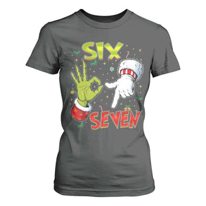 Funny Six Seven Christmas T Shirt For Women 67 Meme Xmas Santa Elf Hand Gen Alpha TS11 Dark Heather Print Your Wear