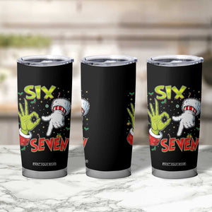 Funny Six Seven Christmas Tumbler Cup 67 Meme Xmas Santa Elf Hand Gen Alpha TS11 Print Your Wear