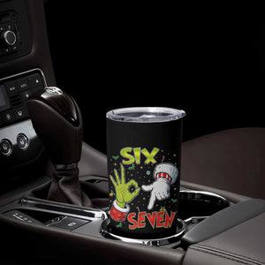 Funny Six Seven Christmas Tumbler Cup 67 Meme Xmas Santa Elf Hand Gen Alpha TS11 Print Your Wear