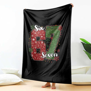 67 Christmas Throw Blanket Funny Six Seven Meme Gen Alpha Slang Snowflake TS11 Print Your Wear
