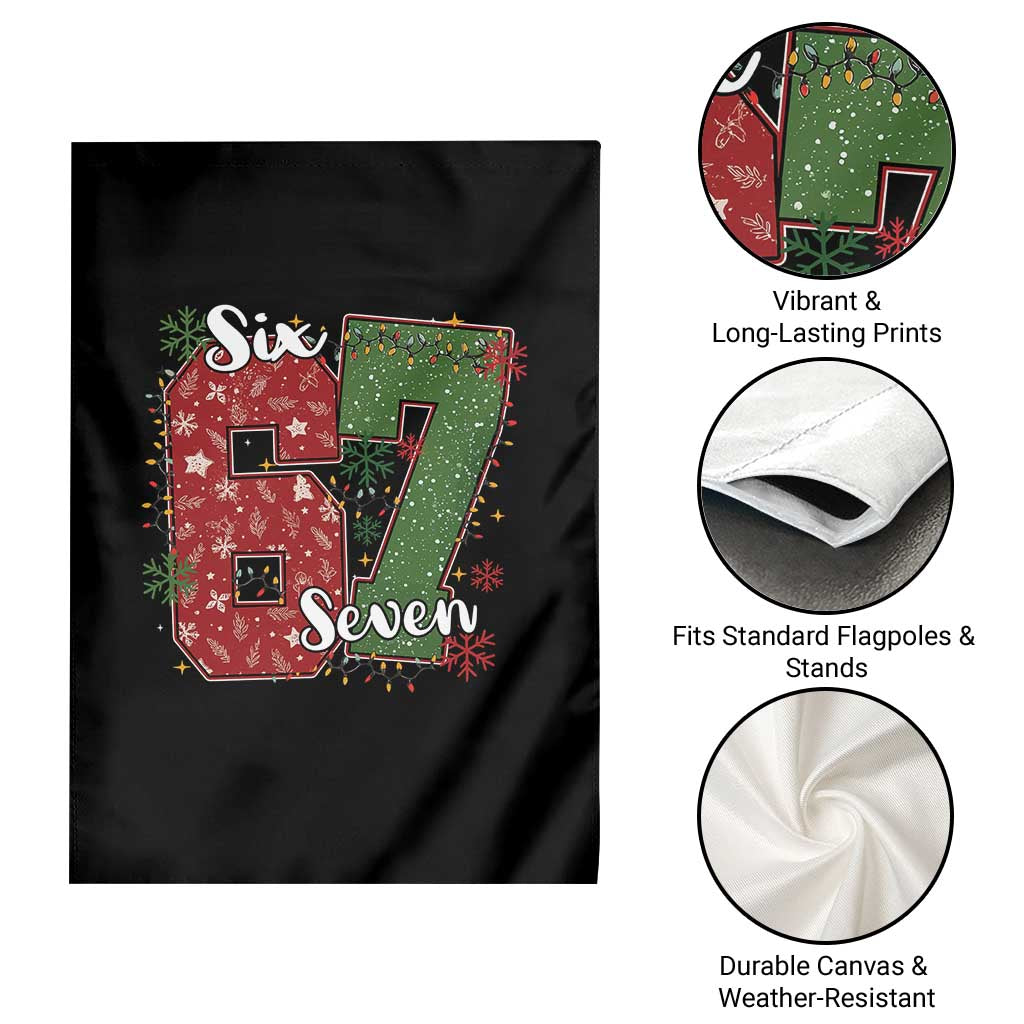 67 Christmas Garden Flag Funny Six Seven Meme Gen Alpha Slang Snowflake TS11 Print Your Wear