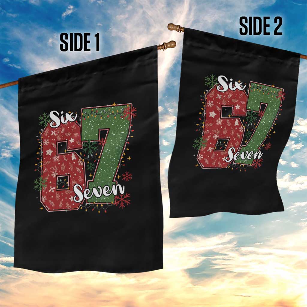 67 Christmas Garden Flag Funny Six Seven Meme Gen Alpha Slang Snowflake TS11 Print Your Wear