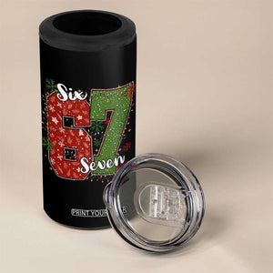 67 Christmas 4 in 1 Can Cooler Tumbler Funny Six Seven Meme Gen Alpha Slang Snowflake TS11 Print Your Wear