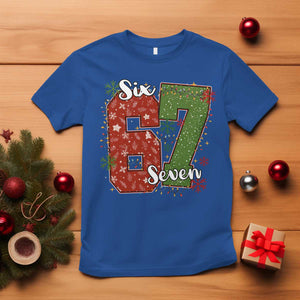 67 Christmas T Shirt Funny Six Seven Meme Gen Alpha Slang Snowflake TS11 Royal Blue Print Your Wear