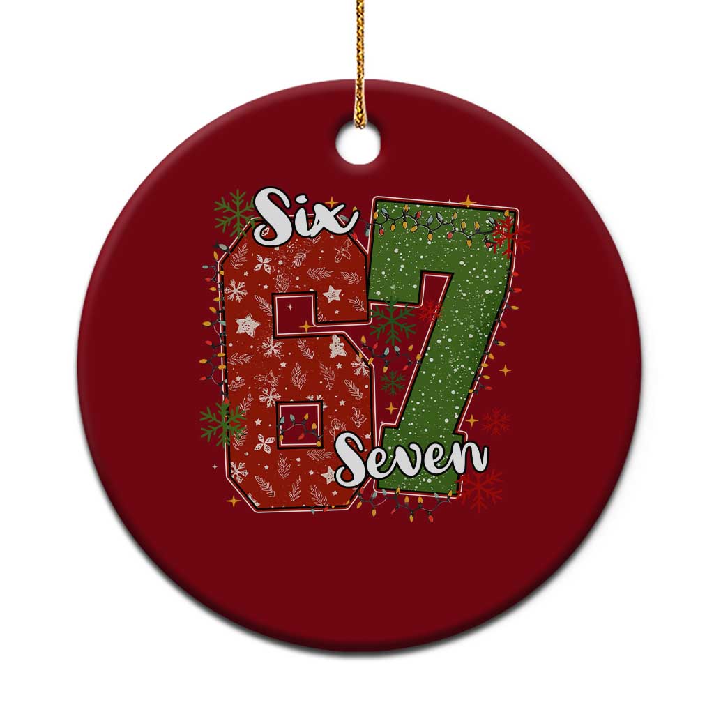 67 Xmas Ceramic Ornament Funny Six Seven Meme Gen Alpha Slang Snowflake TS11 1pc Red Print Your Wear