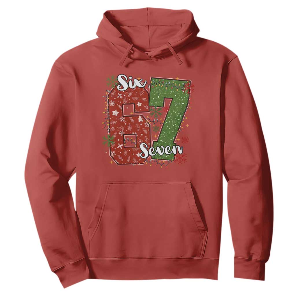 67 Christmas Hoodie Funny Six Seven Meme Gen Alpha Slang Snowflake TS11 Red Print Your Wear